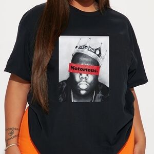 Notorious B.I.G. Black Graphic Tee with Notorious Design